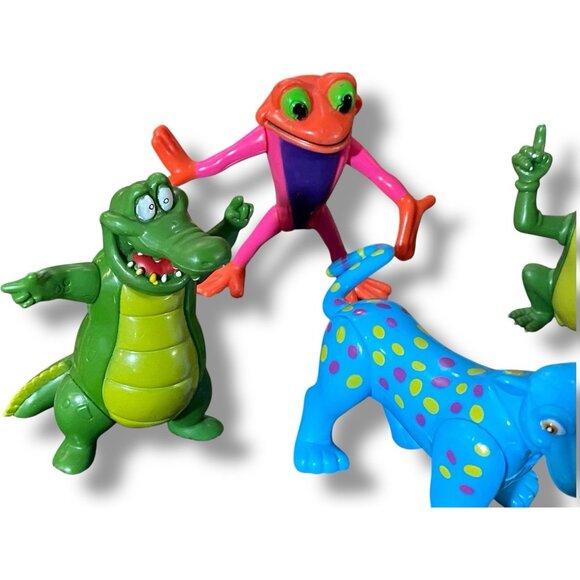 Rainforest Cafe Neon Animal Figures Wild Bunch Lot Frog Alligator Cheetah Lizard - Picture 3 of 4